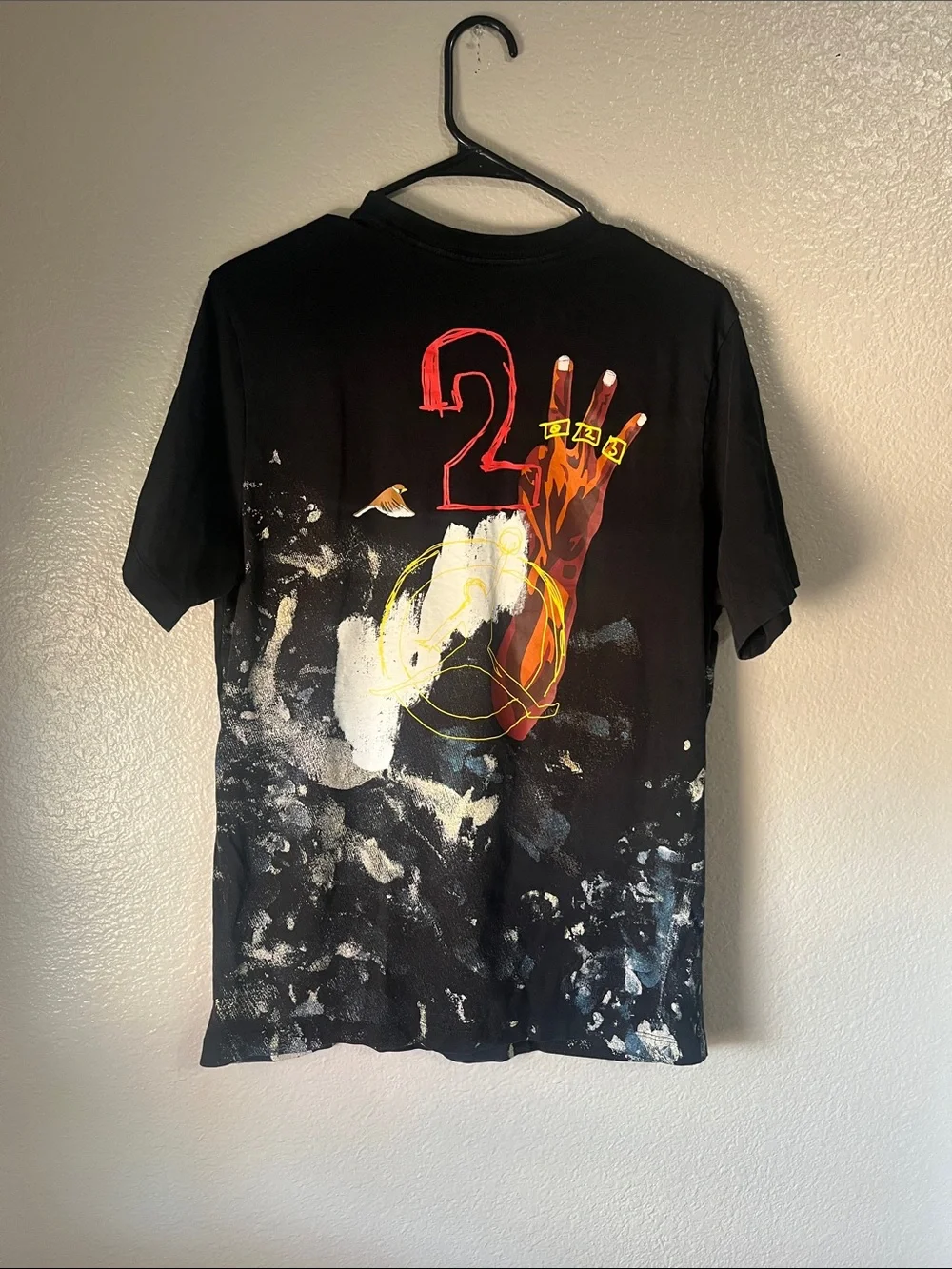 Jordan Black Short Sleeve T-Shirt with White Paint Splatter